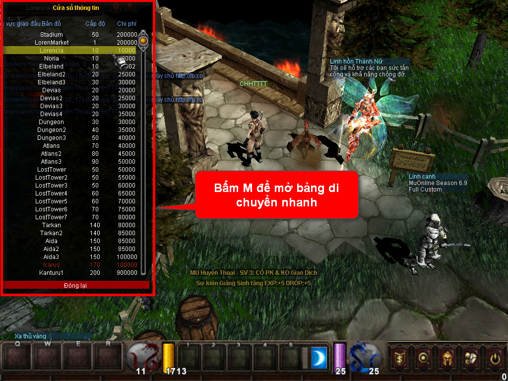 Chức năng chính của Game MU Châu Long